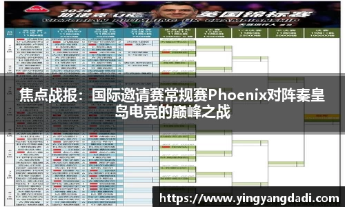 焦点战报：国际邀请赛常规赛Phoenix对阵秦皇岛电竞的巅峰之战
